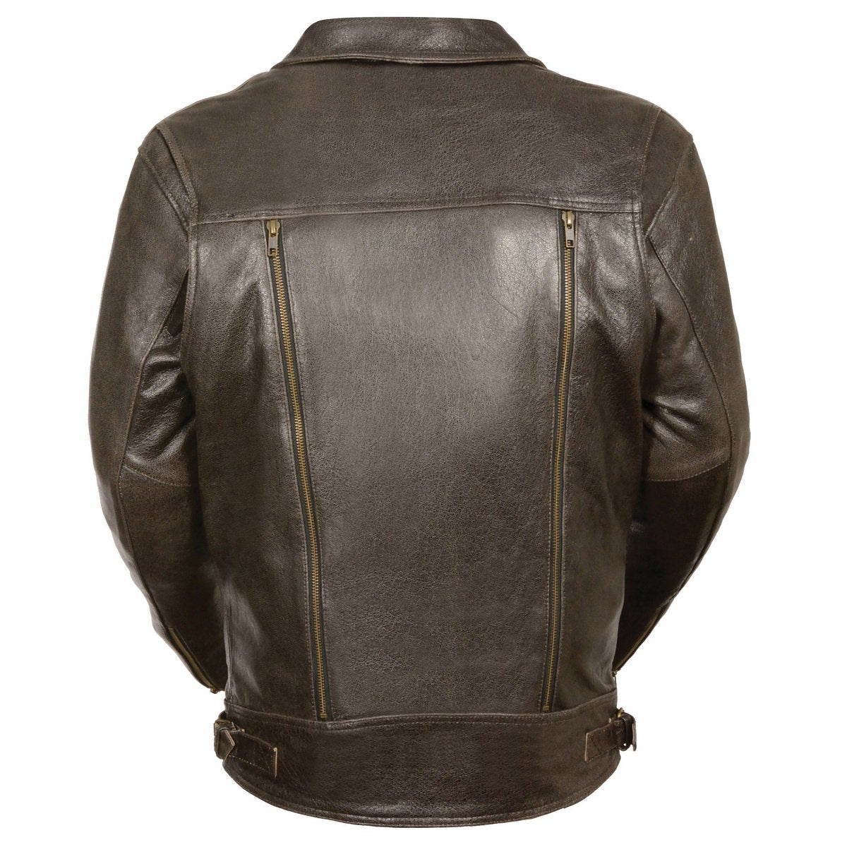 Milwaukee Leather MLM1522 Mens Retro Brown Leather Motorcycle Jacket with Gun Pockets - Milwaukee Leather Mens Leather Jackets