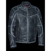 Milwaukee Leather MLM1536 Men's Vintage Grey 'Triple Vent's' Leather Jacket with Dual Gun Pockets - Milwaukee Leather Mens Leather Jackets