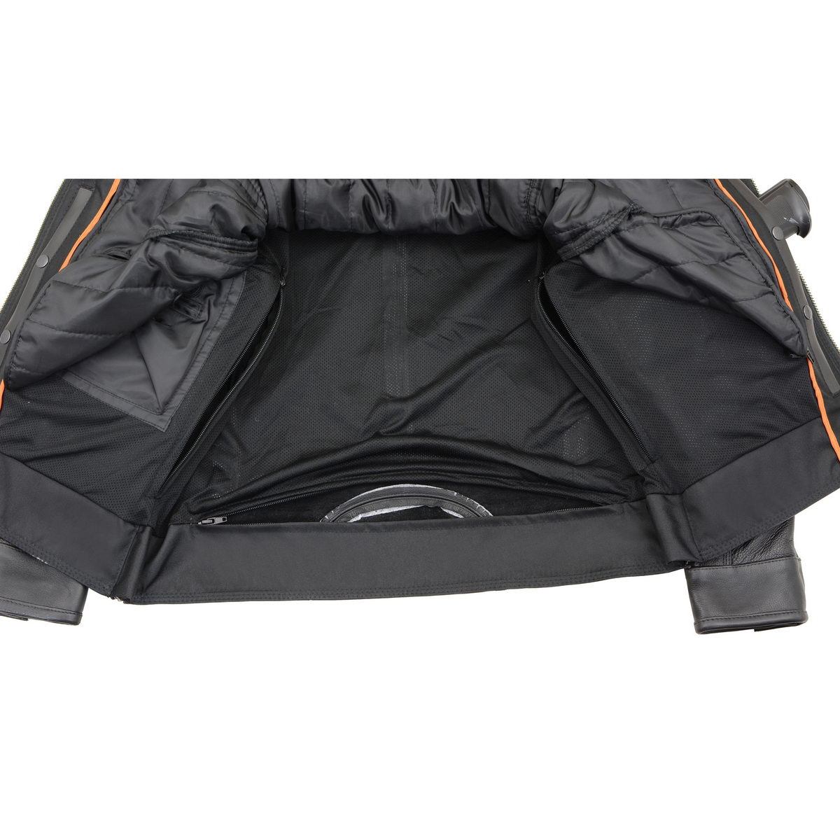 Milwaukee Leather MLM1551-BLACK Men's Black 'Cool-Tec' Leather Sporty Scooter Jacket