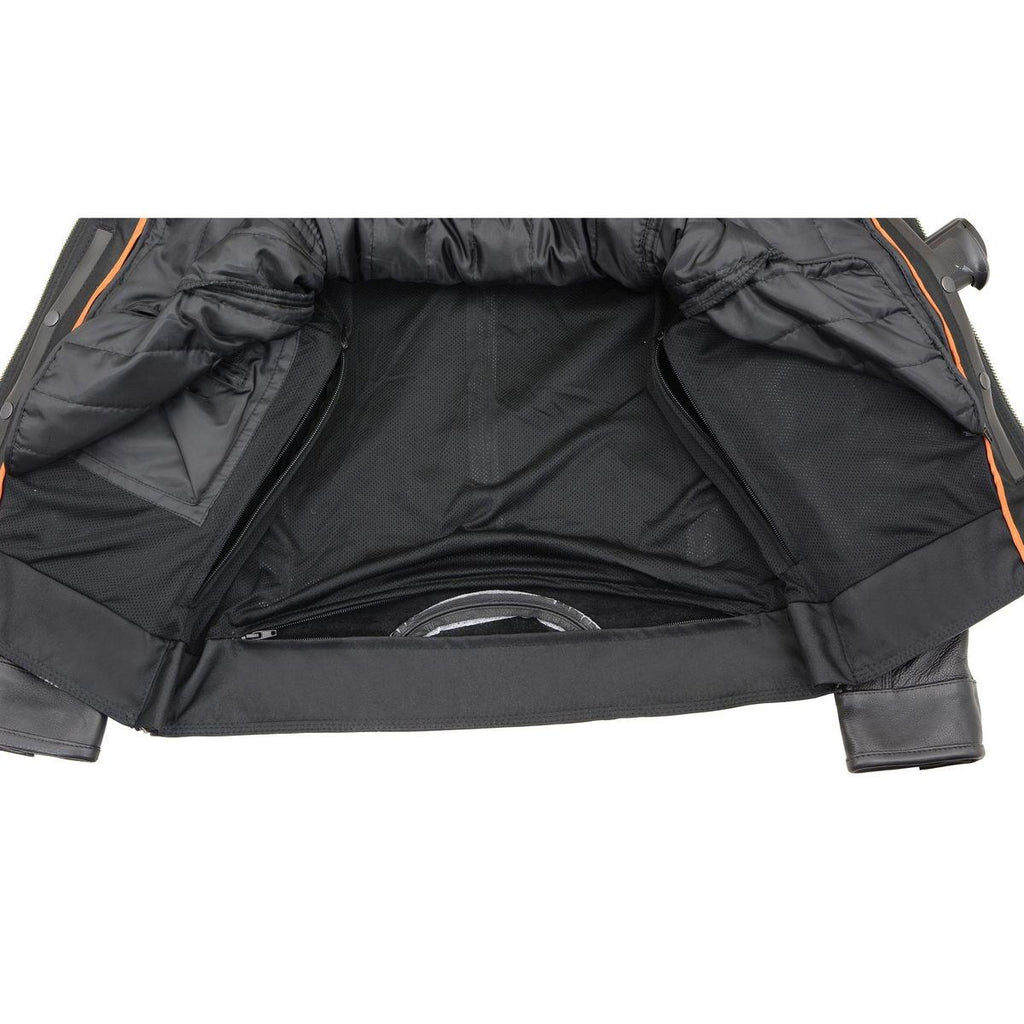 Milwaukee Leather MLM1551-BLACK Men's Black 'Cool-Tec' Leather Sporty Scooter Jacket