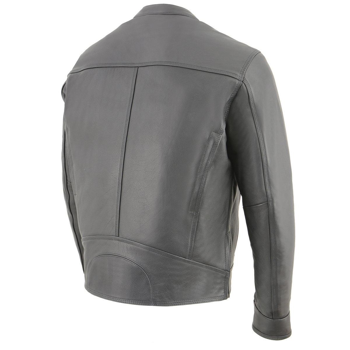 Milwaukee Leather MLM1551-BLACK Men's Black 'Cool-Tec' Leather Sporty Scooter Jacket