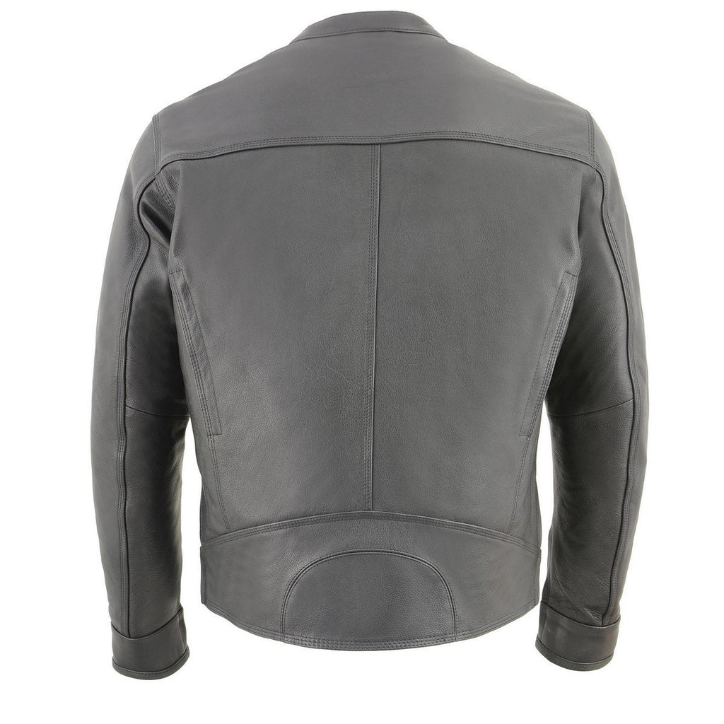 Milwaukee Leather MLM1551-BLACK Men's Black 'Cool-Tec' Leather Sporty Scooter Jacket