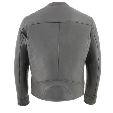Milwaukee Leather MLM1551-BLACK Men's Black 'Cool-Tec' Leather Sporty Scooter Jacket