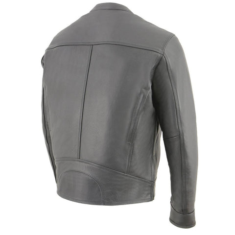 Milwaukee Leather MLM1551-BLACK Men's Black 'Cool-Tec' Leather Sporty Scooter Jacket