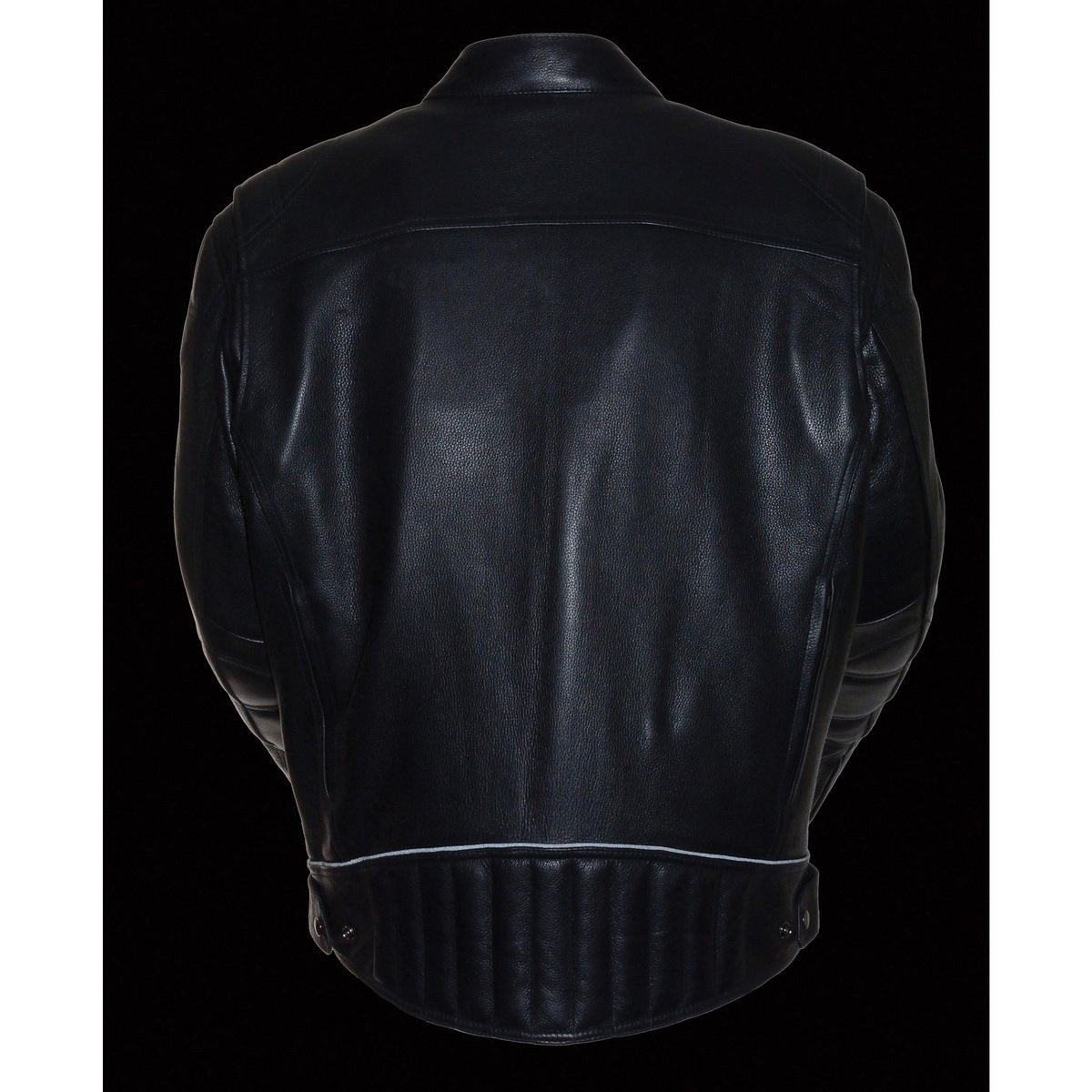 Milwaukee Leather MLM1560  Men's Long Body Vented Black Leather Jacket with Gun Pockets - Milwaukee Leather Mens Leather Jackets