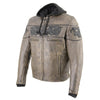 Milwaukee Leather MLM1561 Men's Distress Brown Leather Jacket with Reflective Skulls