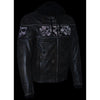 Milwaukee Leather MLM1561 Men's Distress Brown Leather Jacket with Reflective Skulls