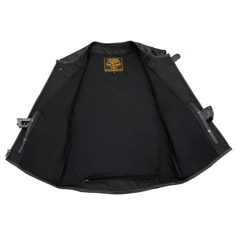 Milwaukee Leather MLM3500 Men's Swat Style Rider Leather Vest w/ Single Panel Back for Club Patches