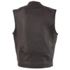 Milwaukee Leather MLM3502 Men's Cool-Tec Black Leather Zipper Vest with Gun Pockets - Milwaukee Leather Mens Leather Vests