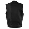 Milwaukee Leather MLM3502 Men's 'Stay Cool' Black Leather Round Collar Motorcycle Zippered Vest with Cool-Tec