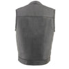 Milwaukee Leather MLM3508 Old Glory Laced Arm Holes Black Motorcycle Leather Vest for Men