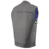 Milwaukee Leather MLM3508 Old Glory Laced Arm Holes Black Motorcycle Leather Vest for Men