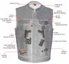 Milwaukee Leather MLM3508 Old Glory Laced Arm Holes Black Motorcycle Leather Vest for Men