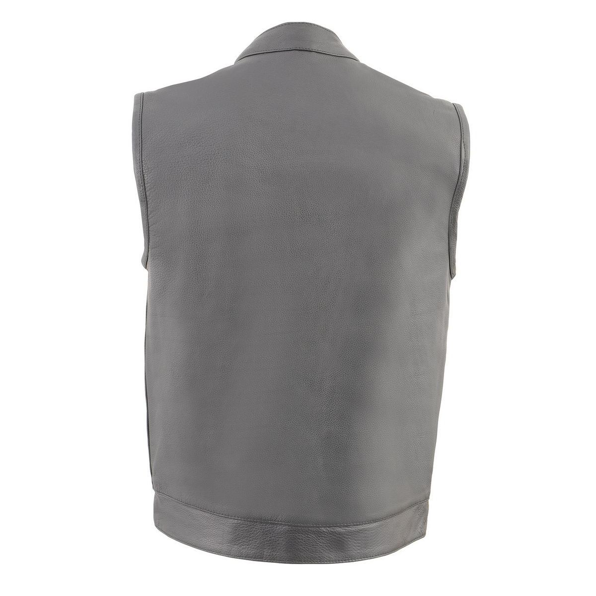 Milwaukee Leather MLM3514 Men's ‘Club Vest’ Black Leather Vest with Cool-Tec Technology