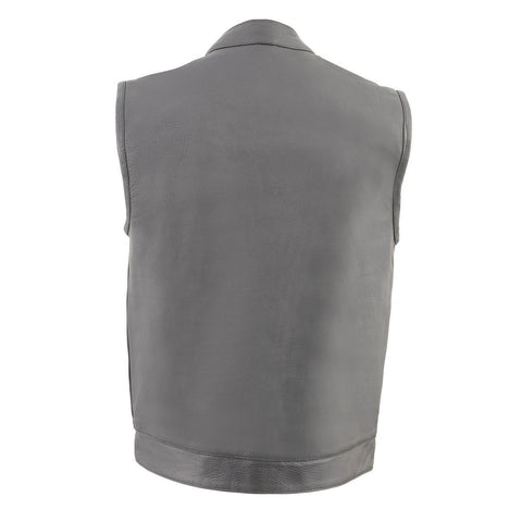 Milwaukee Leather MLM3514 Men's ‘Club Vest’ Black Leather Vest with Cool-Tec Technology