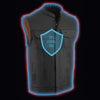 Milwaukee Leather MLM3514 Men's Black ‘Club Style Vest’ Motorcycle Leather Vest with Cool-Tec