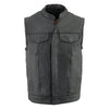 Milwaukee Leather MLM3514 Men's Black ‘Club Style Vest’ Motorcycle Leather Vest with Cool-Tec