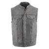 Milwaukee Leather MLM3514 Men's ‘Club Vest’ Black Leather Vest with Cool-Tec Technology