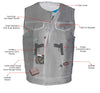 Milwaukee Leather MLM3515 Men's Black Leather Collarless Motorcycle Club Style Vest with Cool-Tec