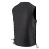 Milwaukee Leather MLM3520 Men's Black Straight Bottom Side Lace Motorcycle Leather Vest