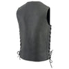 Milwaukee Leather MLM3521 Men's Distressed Gray Side Lace Motorcycle Leather Vest