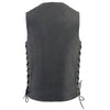Milwaukee Leather MLM3521 Men's Distressed Gray Side Lace Motorcycle Leather Vest