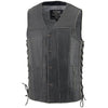 Milwaukee Leather MLM3521 Men's Distressed Gray Side Lace Motorcycle Leather Vest