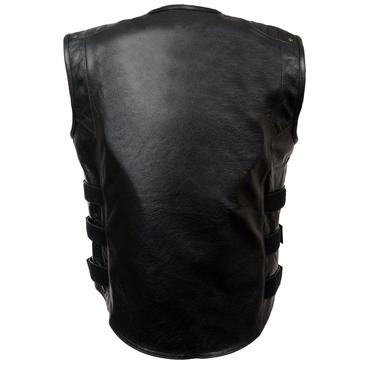 Milwaukee Leather MLM3530 Men's Black Leather SWAT Tactical Style Motorcycle Biker Rider Vest