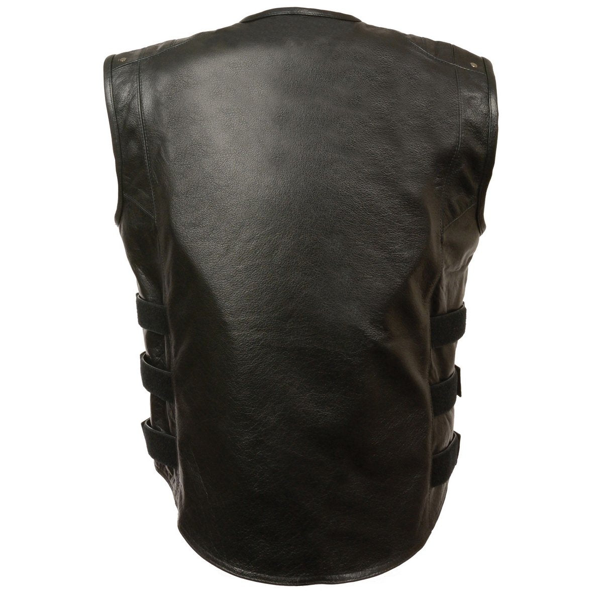 Milwaukee Leather MLM3530 Men's SWAT Style Leather Biker Vest with Gun Pocket - Milwaukee Leather Mens Leather Vests