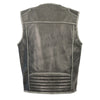 Milwaukee Leather MLM3536 Men's Vintage Grey Leather Vest with Dual Gun Pockets - Milwaukee Leather Mens Leather Vests