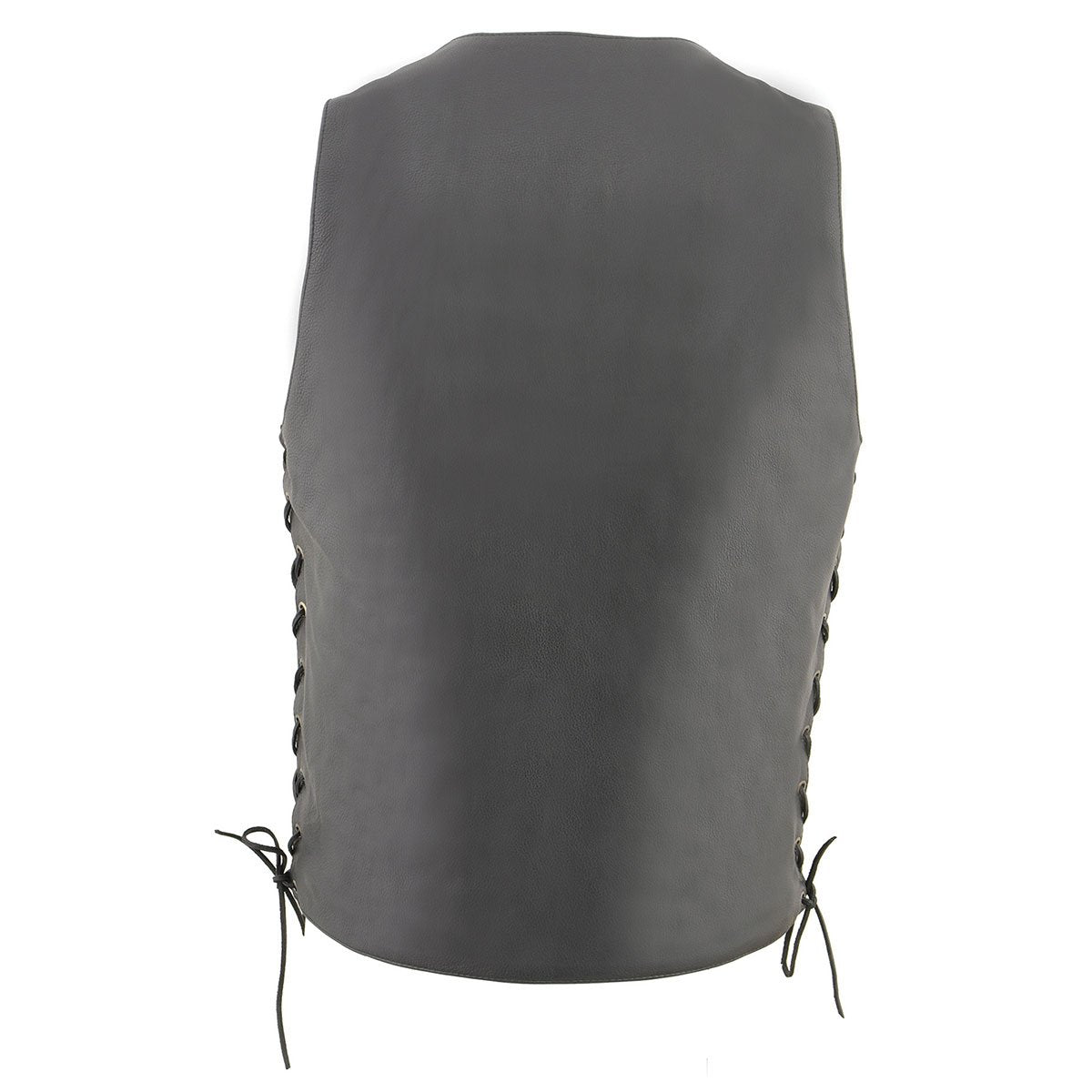 Milwaukee Leather MLM3541 Men's ’10-Pocket’ Black Leather Vest with Cool-Tec Technology
