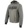 Milwaukee Leather MLM3562 Men's '2 in 1' Distressed Grey Leather Vest w/ Reflective Skulls / Full Removable Hoodie