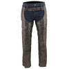 Milwaukee Leather MLM5500 Men's Distress Brown Naked Leather Chaps - Thermal Lined Overpants for Motorcycle Rider