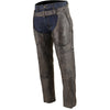 Milwaukee Leather MLM5500 Men's Distress Brown Naked Leather Chaps - Thermal Lined Overpants for Motorcycle Rider