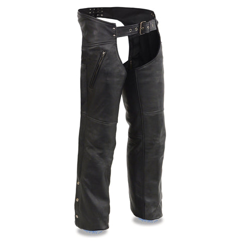 Milwaukee Leather Chaps for Men's Black Cool-Tec Naked Leather - 2 Zip ...