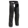 Milwaukee Leather MLM5502 Men's 'Cool-Tec' Black Leather Chaps with Zippered Thigh Pockets - Milwaukee Leather Mens Leather Chaps
