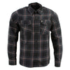 Milwaukee Leather MNG11647 Men's Black with Grey and Red Long Sleeve Cotton Flannel Shirt