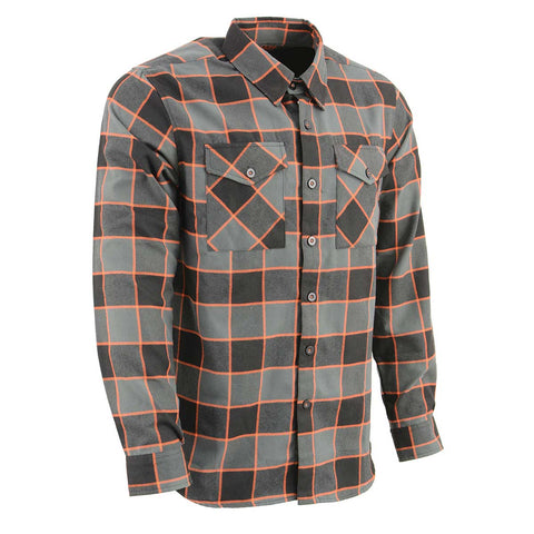 Milwaukee Leather MNG11648 Men's Button Front Long Sleeve Cotton Flannel Shirt