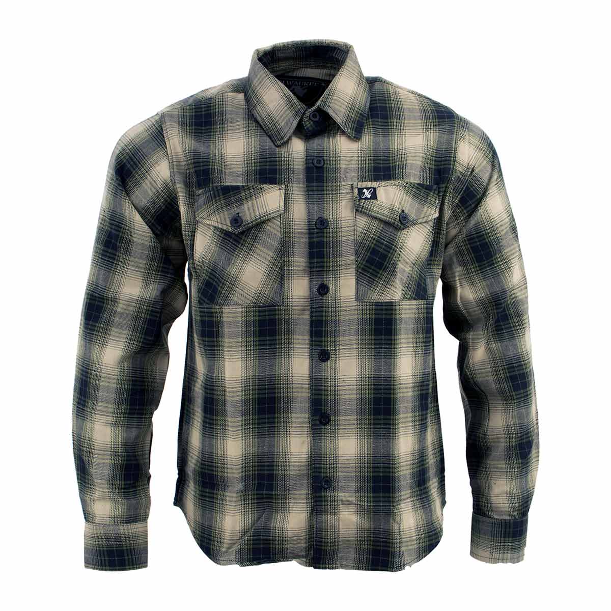 Milwaukee Leather MNG11649 Men's Grey with Black Long Sleeve Cotton Fl ...
