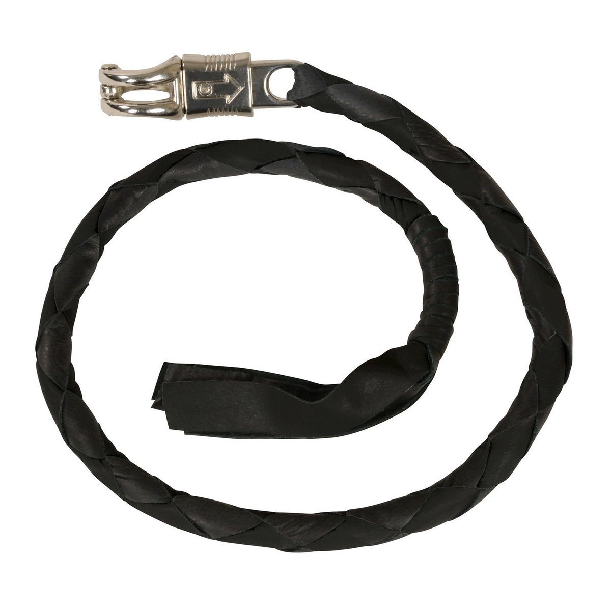 Milwaukee Leather 36'' Genuine Leather Whip - Black Get Back Whip for Handlebar - Biker Whip - MP7900