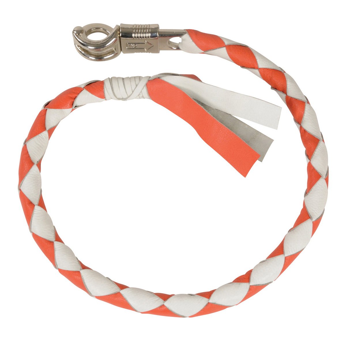 Milwaukee Leather MP7900 White and Orange 'Get Back' Motorcycle Whip