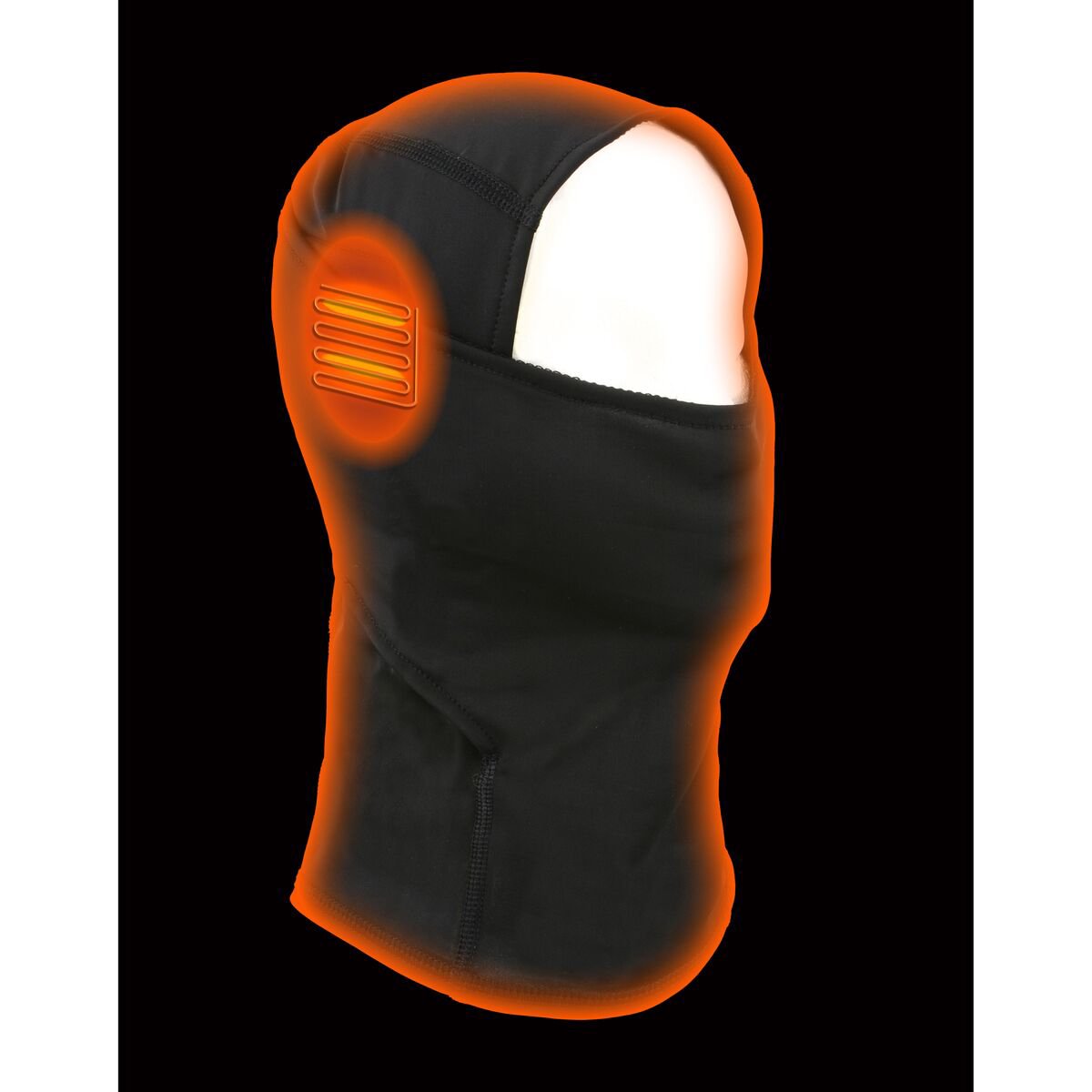 Milwaukee Leather MP7922FMSET Black 'Heated' Balaclava Covering Face, Head and Neck (Battery Pack Included)