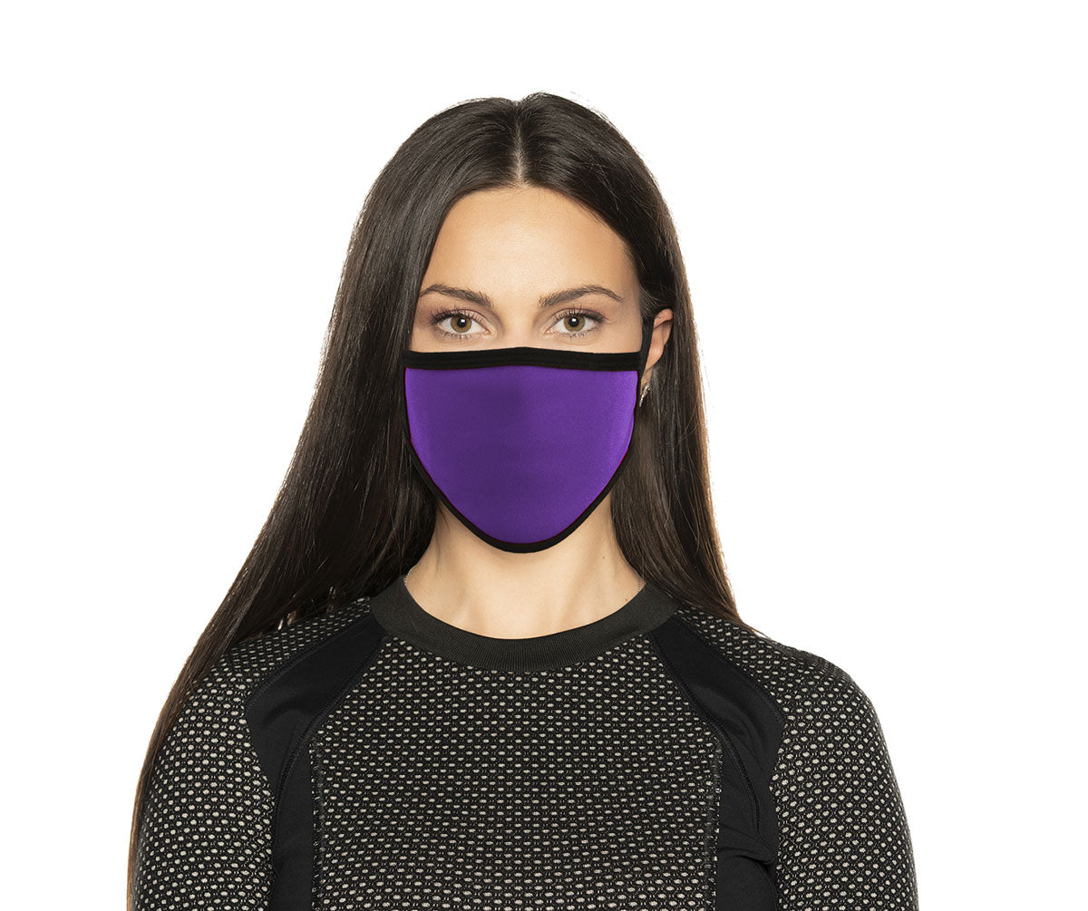 Milwaukee Leather MP7924FM Ladies 'Black and Purple' 100 % Cotton Protective Face Mask with Optional Filter Pocket