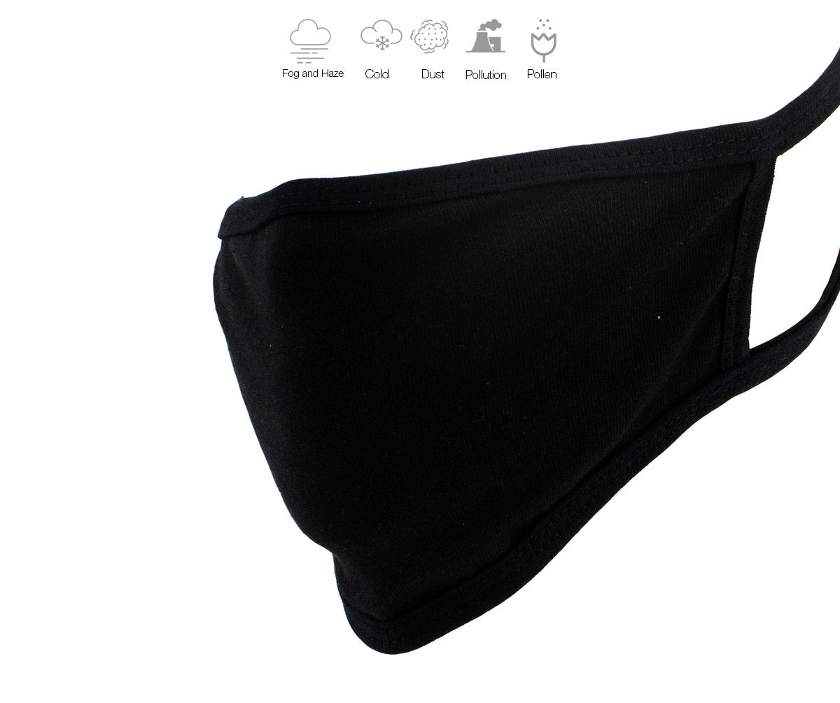 Milwaukee MP7925FM Kids 'Solid Black' 100 % Cotton Protective Face Mask with Optional Filter Pocket