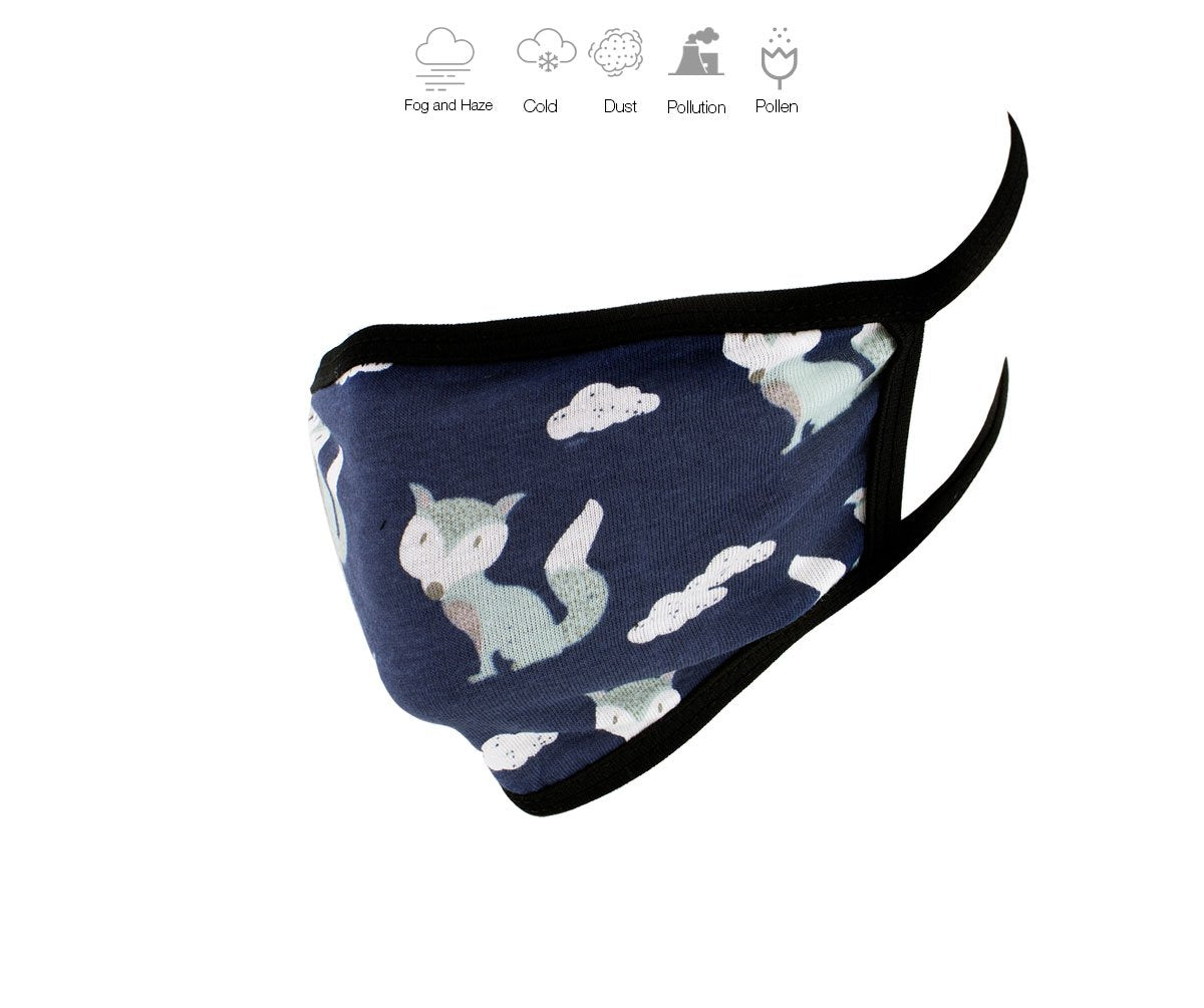 Milwaukee MP7924FM Ladies 'Foxes' Design' 100 % Cotton Protective Face Mask with Optional Filter Pocket