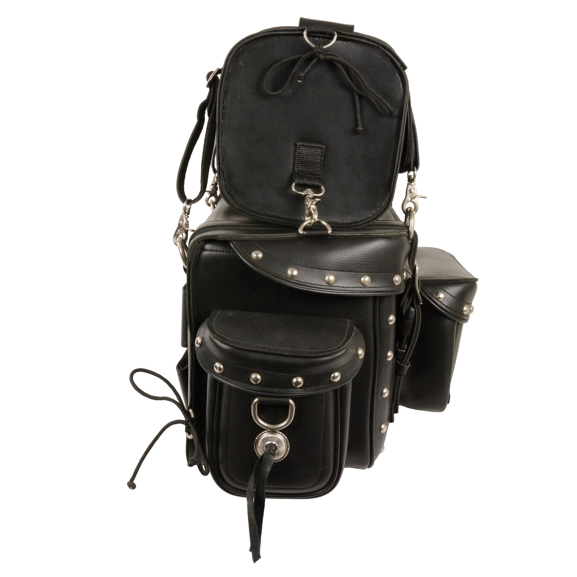 Milwaukee Performance MP8100S Black PVC 2-Piece Studded Touring Pack Sissy Bar Bag