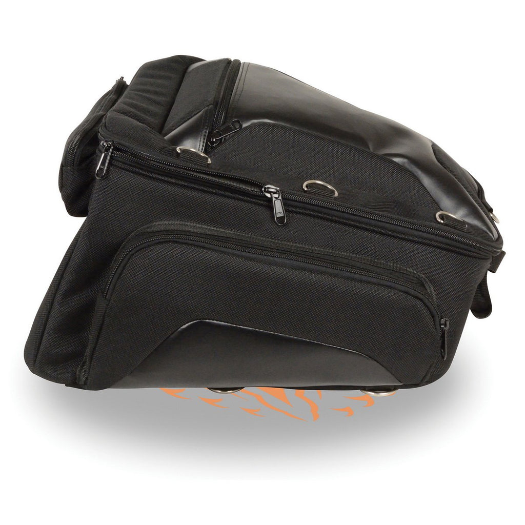 Milwaukee Performance MP8105 Black Textile Back Rack Sissy Bar Bag with 4 Outer Pockets