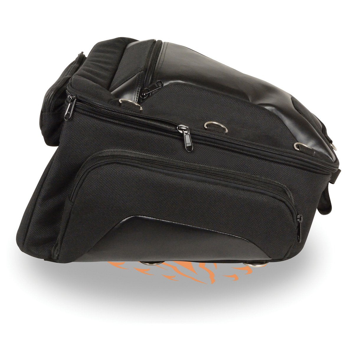Milwaukee Performance MP8105 Black Textile Back Rack Sissy Bar Bag with 4 Outer Pockets