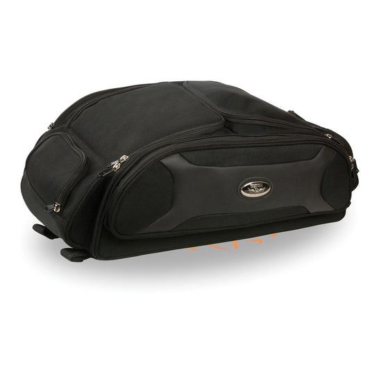 Milwaukee Performance MP8107 Medium Black Long Textile Motorcycle Back Trunk Rack Travel Bag