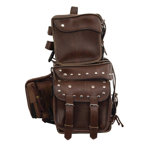 Milwaukee Performance MP8127RT Large Retro Brown Four Piece Studded PVC Touring Pack